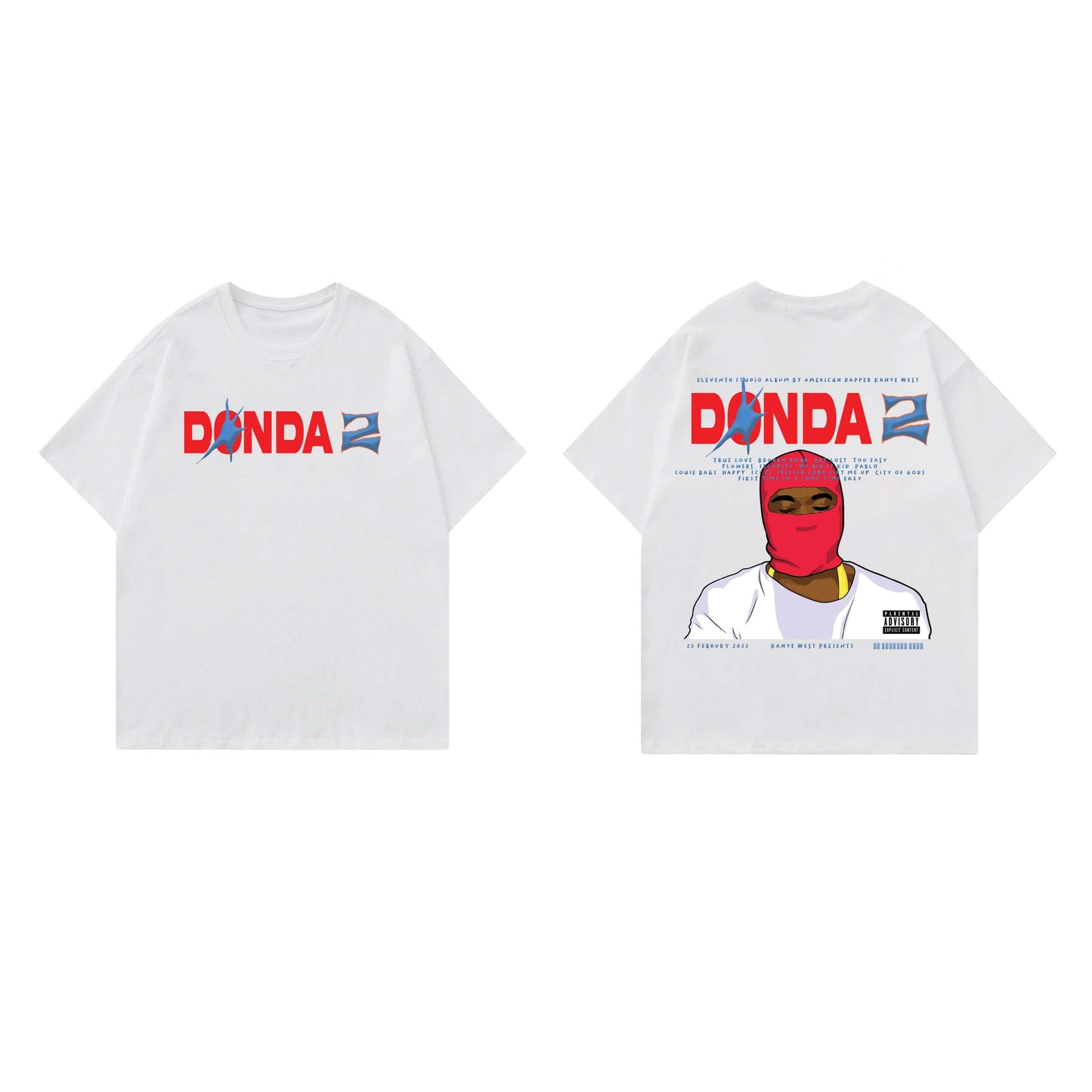 Donda White Designed Oversized T-shirt