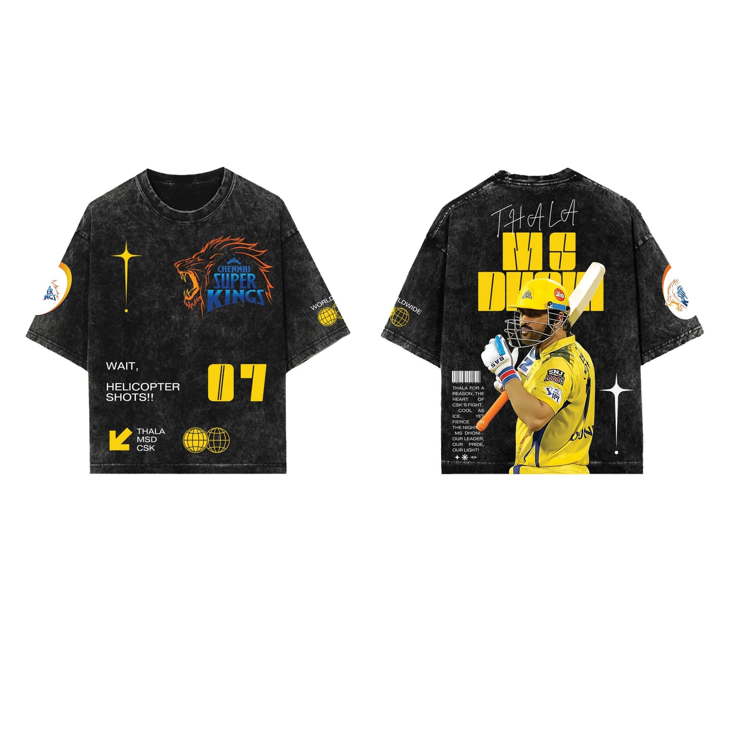 Dhoni CSK Designed Oversized T-shirt