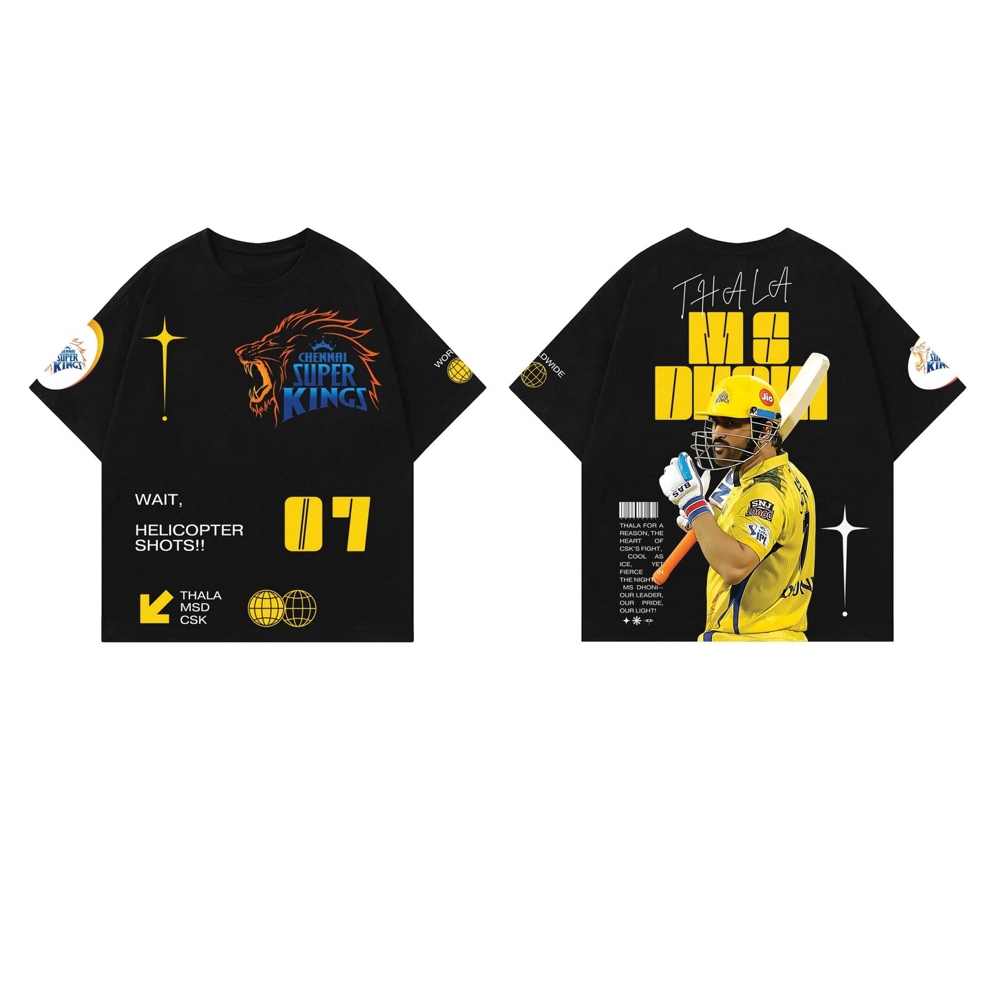 Dhoni CSK Designed Oversized T-shirt