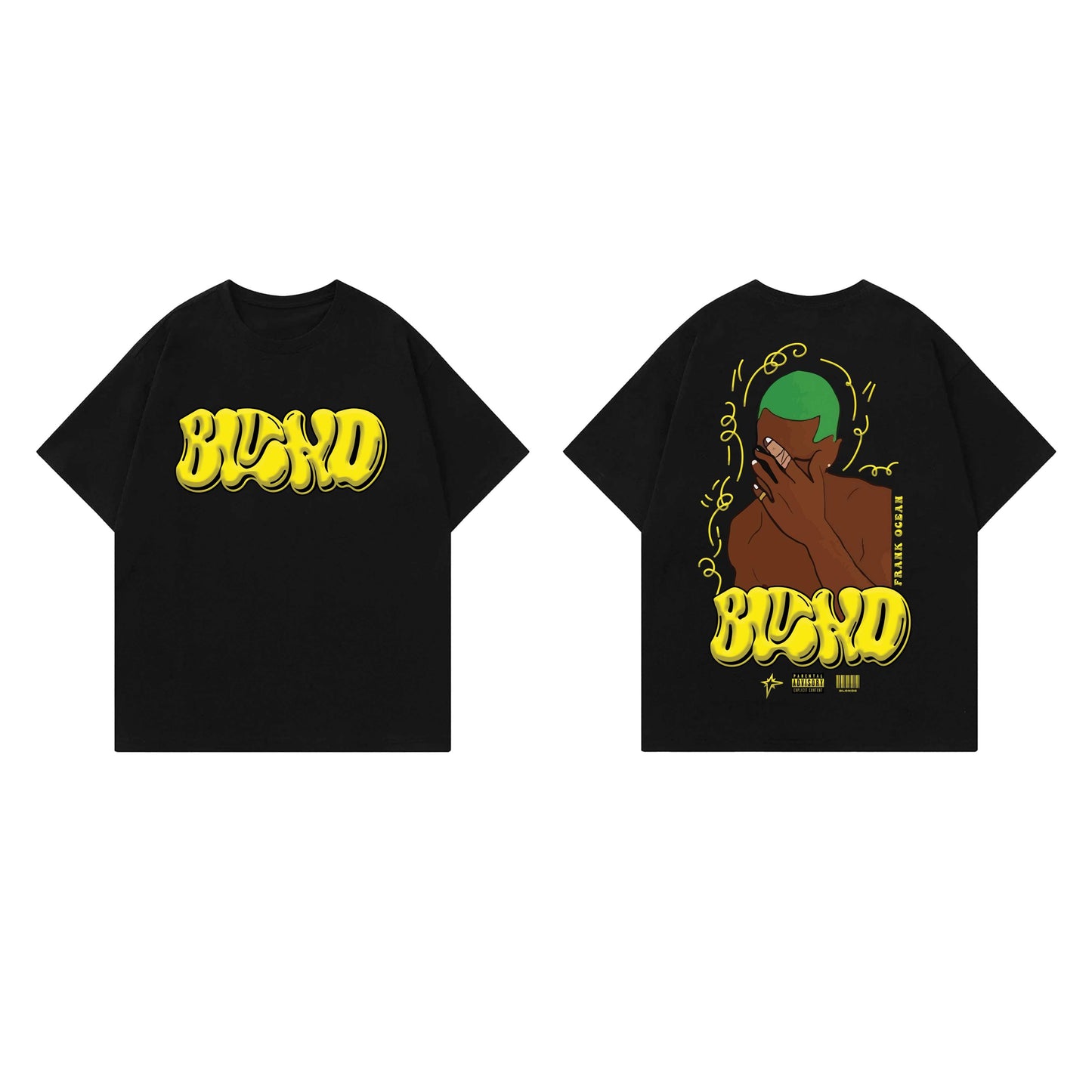 Blond Black Designed Oversized T-shirt