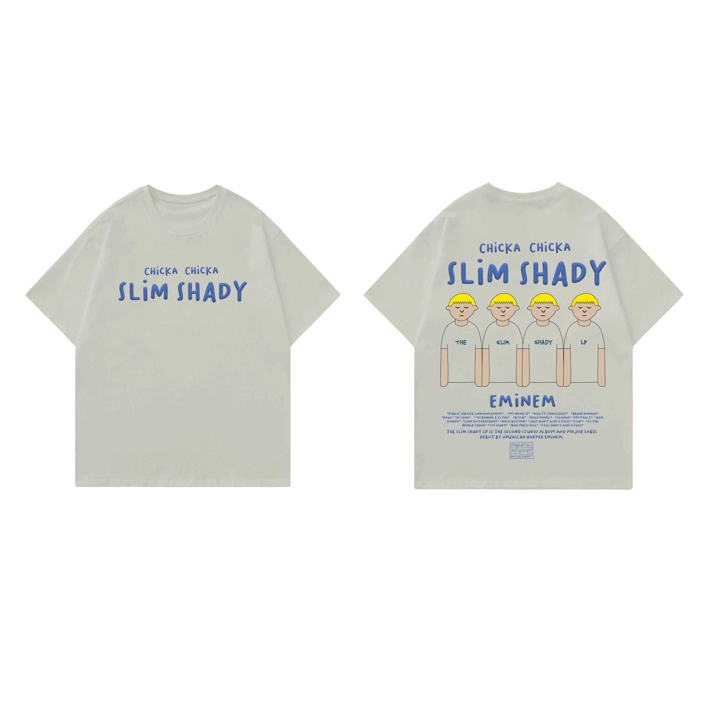 Slim Shady Creme Designed Oversized T-shirt