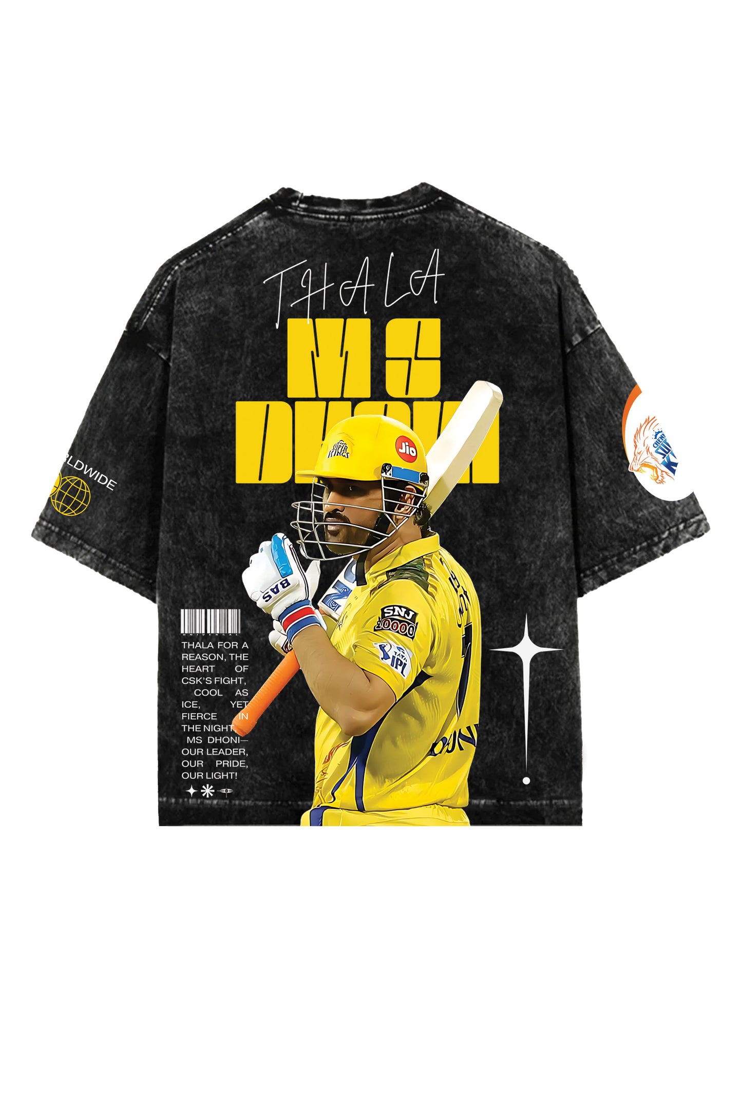Dhoni CSK Designed Oversized T-shirt