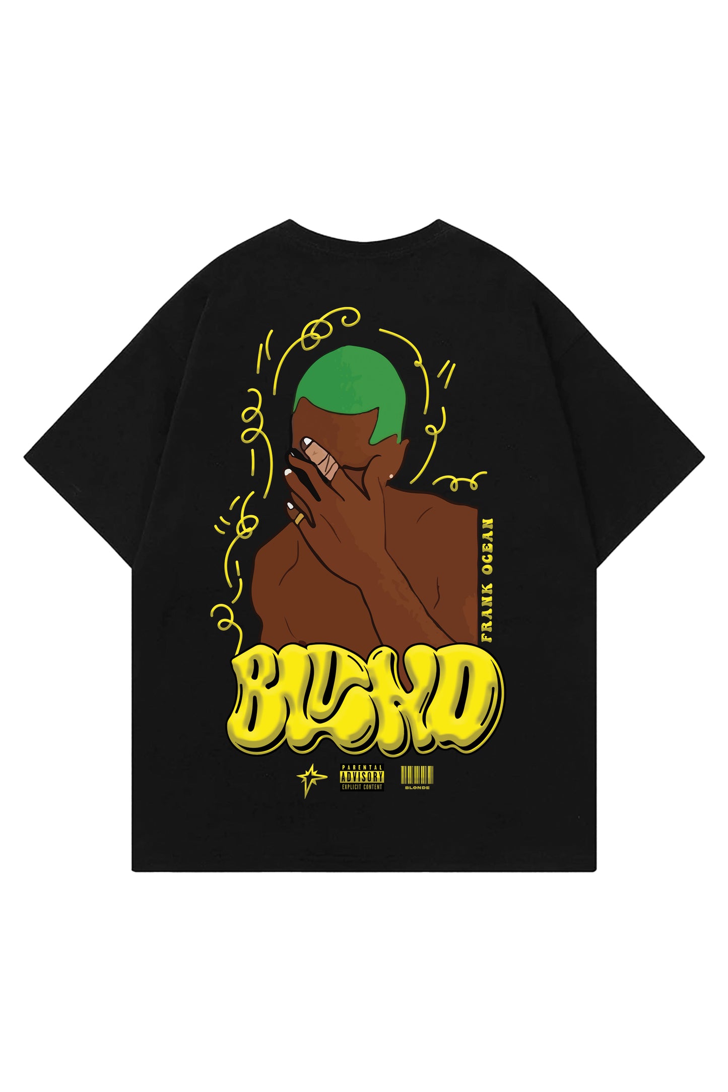 Blond Black Designed Oversized T-shirt
