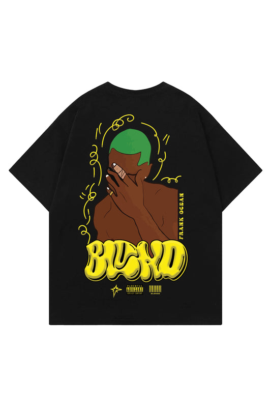 Blond Black Designed Oversized T-shirt