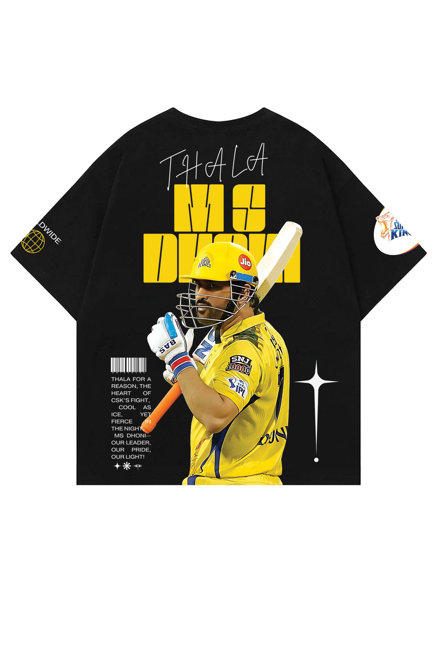 Dhoni CSK Designed Oversized T-shirt