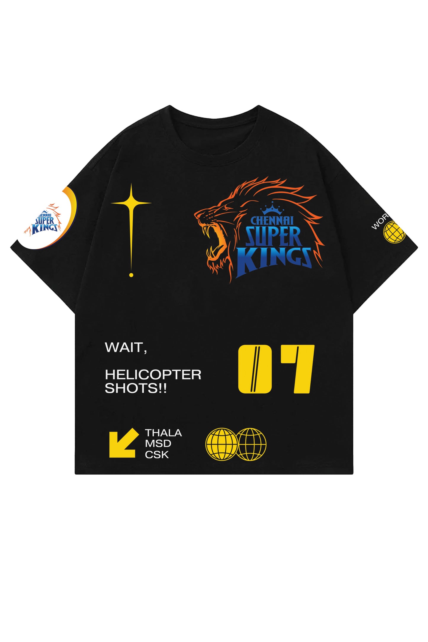 Dhoni CSK Designed Oversized T-shirt