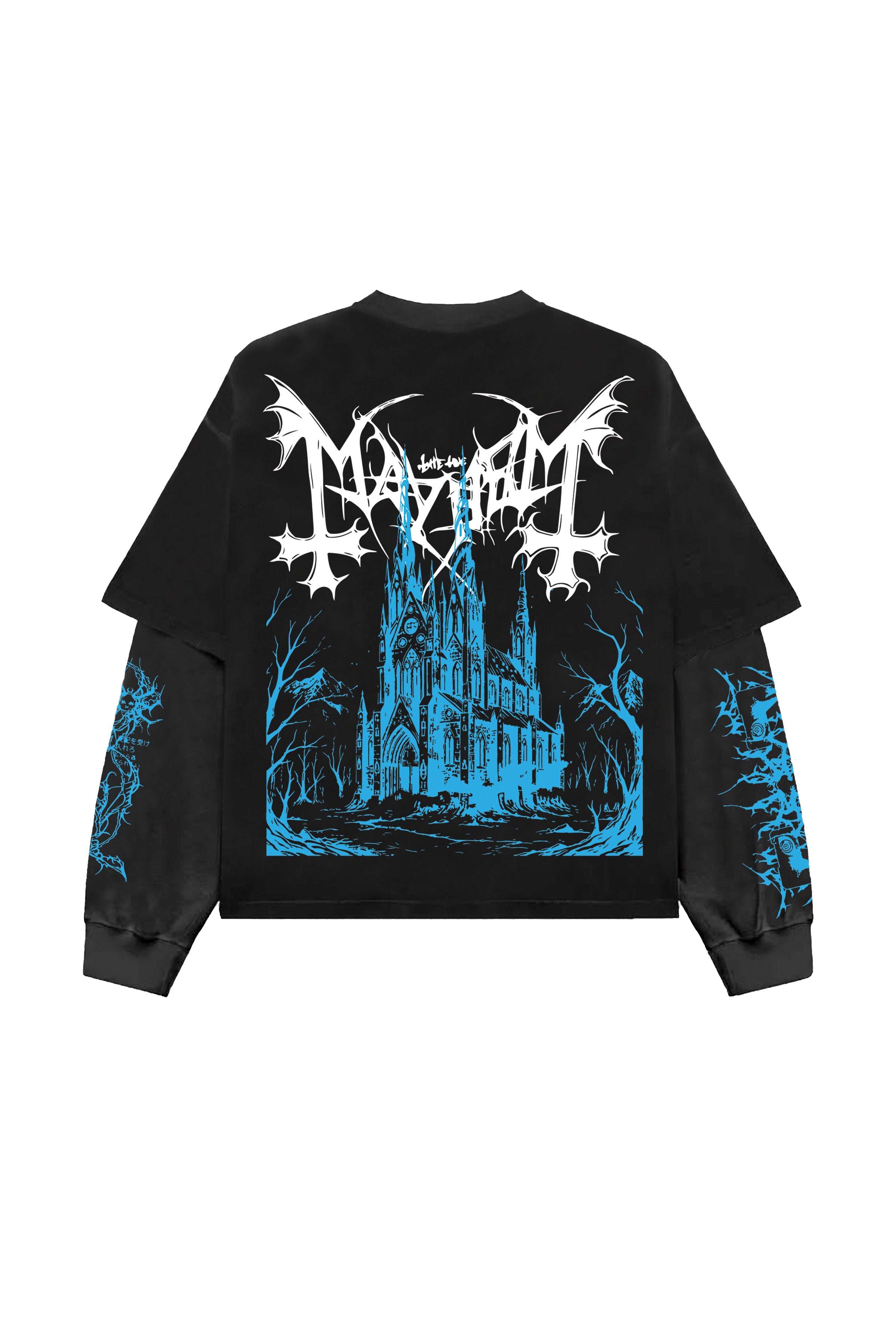 Mayhem Designed B&G LS Oversized Tee – Blue Clover