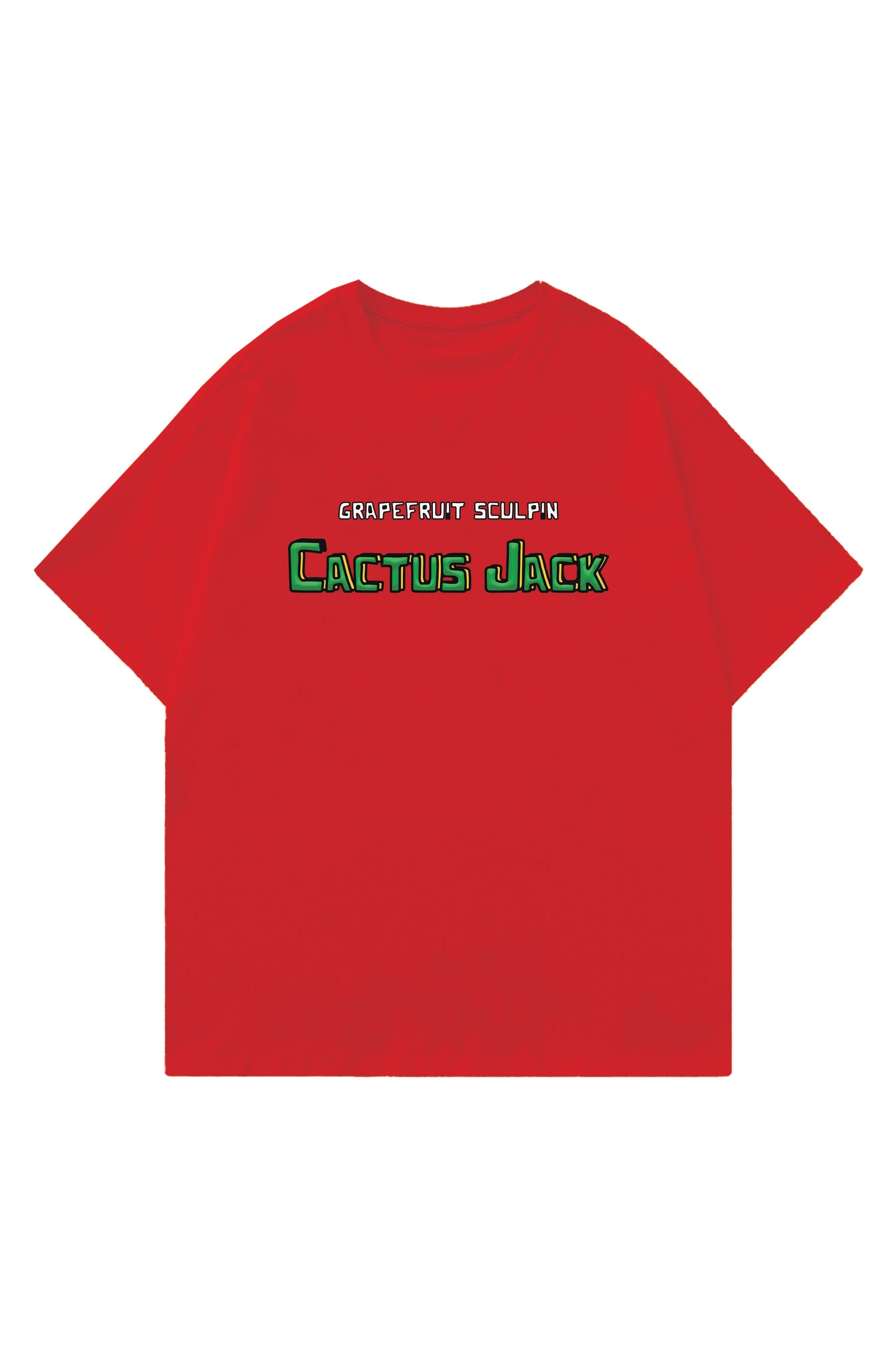 Cactus Jack Red Designed Oversized T-shirt