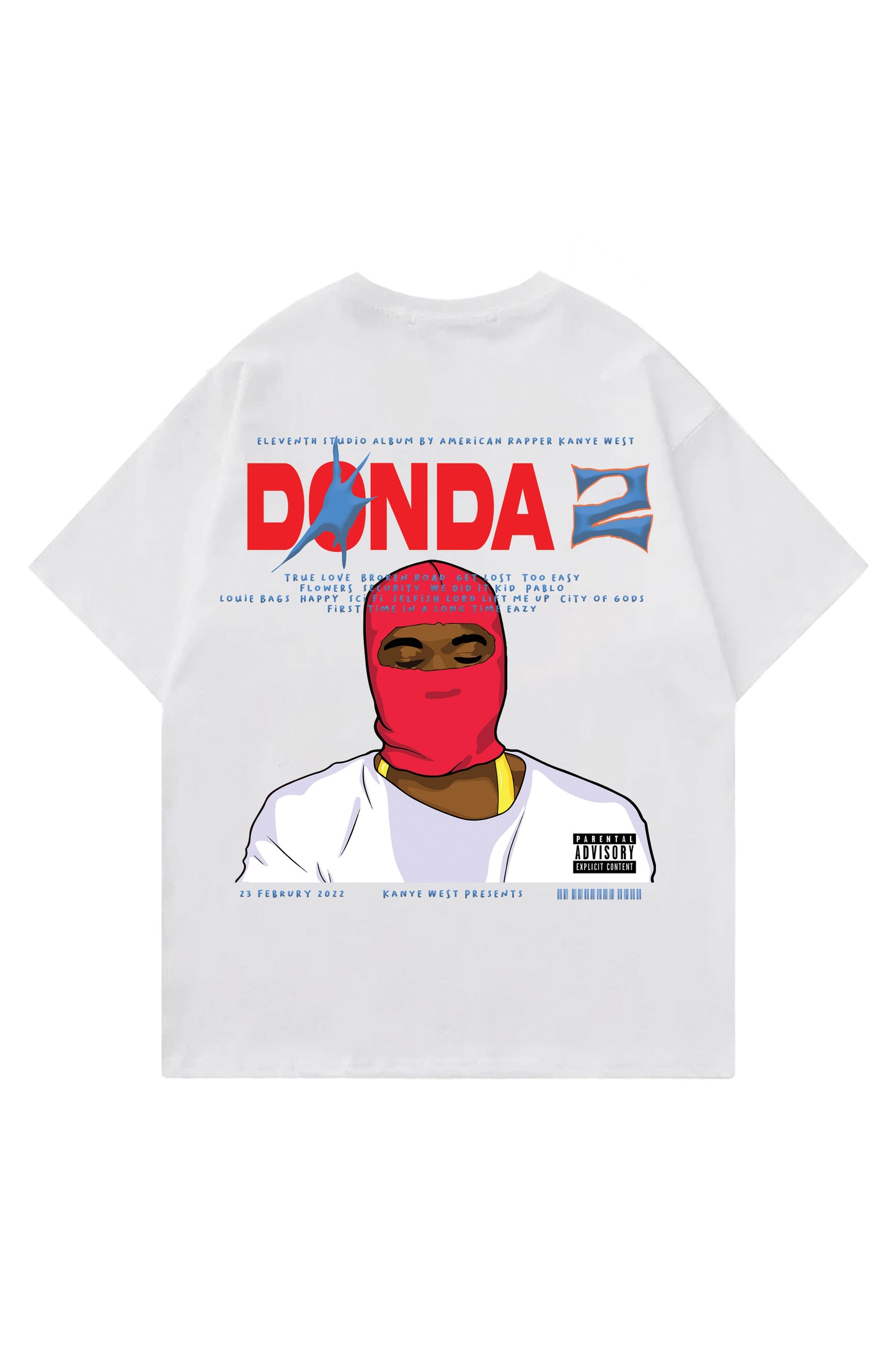 Donda White Designed Oversized T-shirt