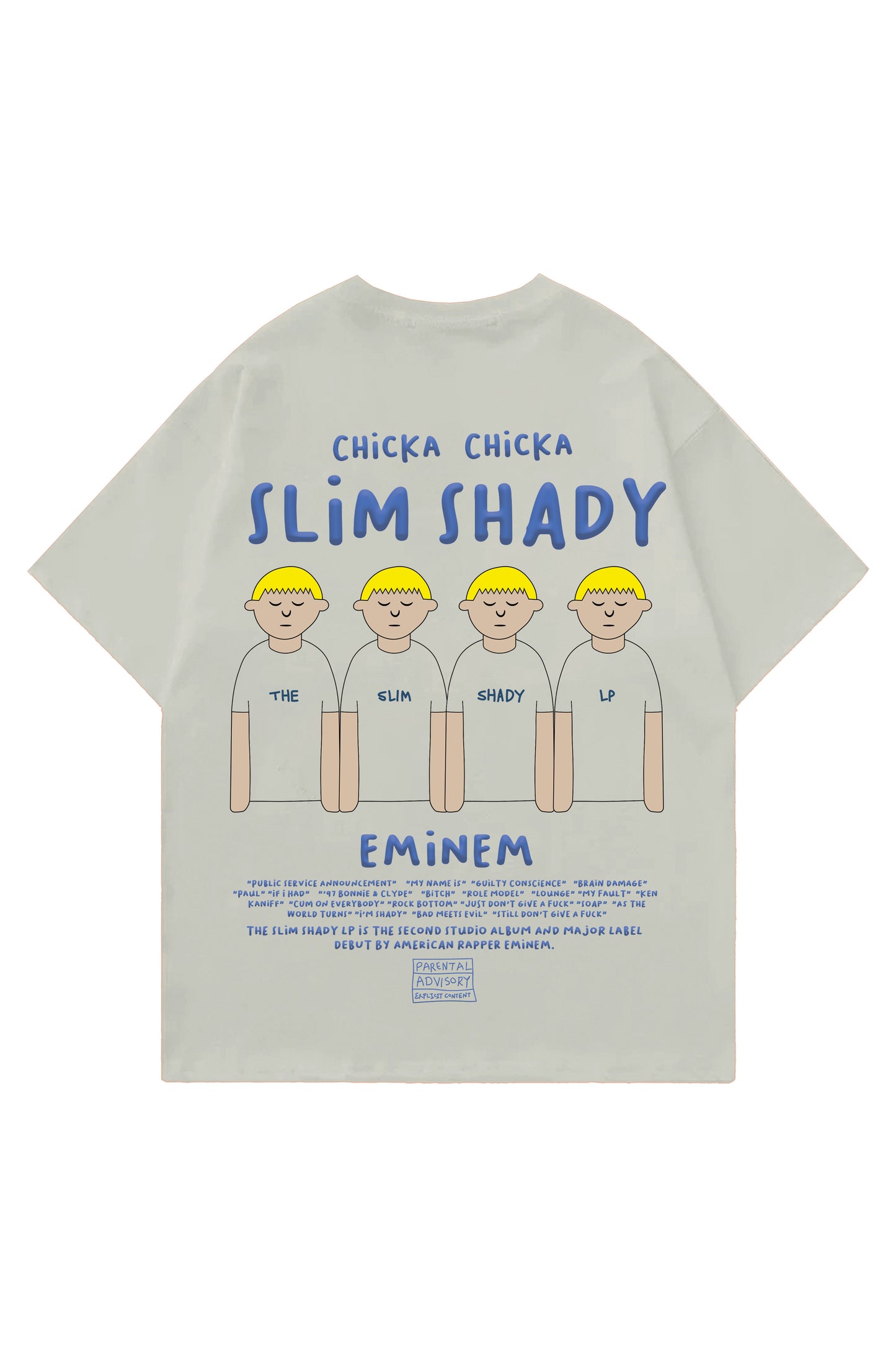 Slim Shady Creme Designed Oversized T-shirt