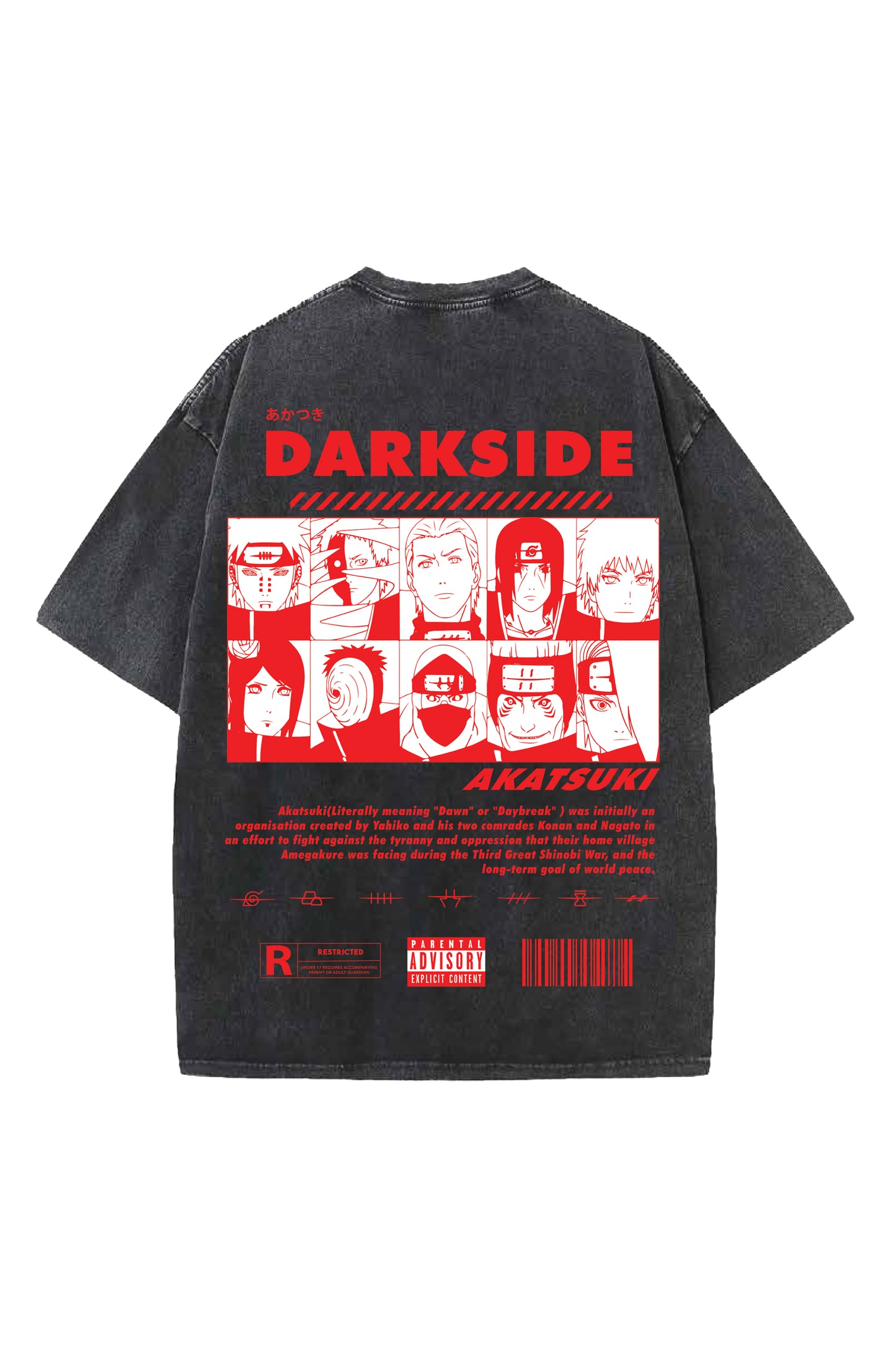 Akatsuki Darkside Designed Oversized T-shirt