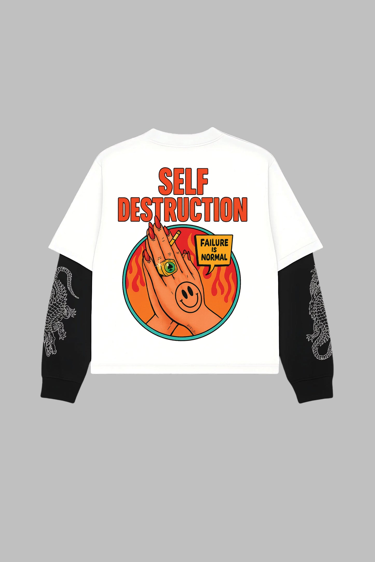 Self Destruction W&B LS Oversized Tee