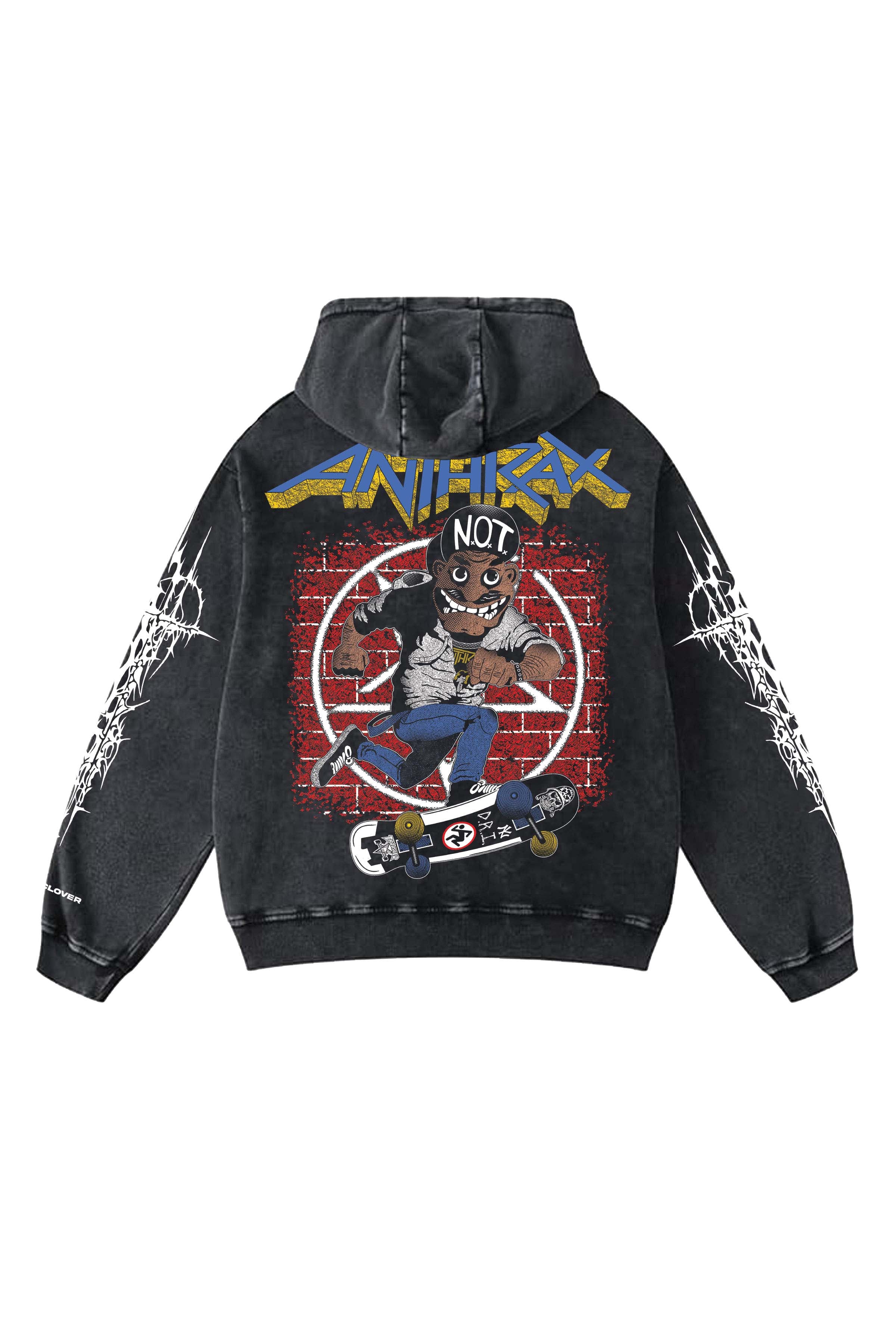 Anthrax Designed Oversized Hoodie – Blue Clover