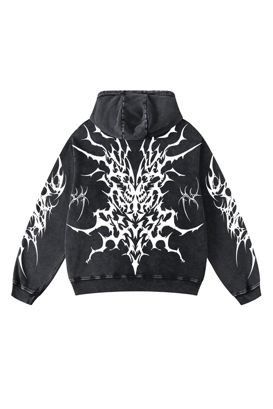 Echo Of Bones Designed Oversized Hoodie