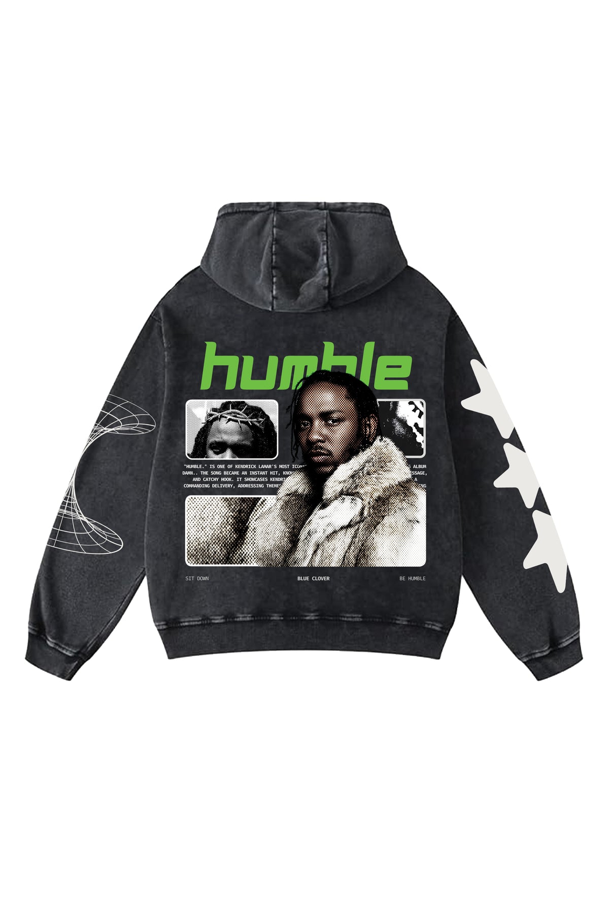 Kendrick Lamar Designed Oversized Hoodie – Blue Clover