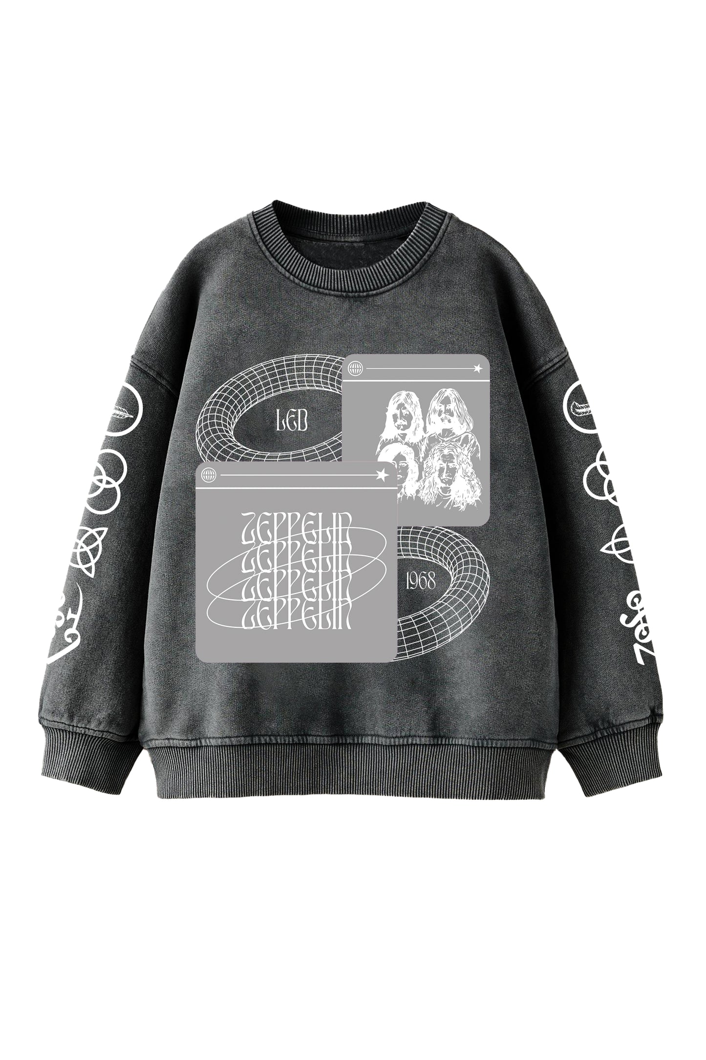 Led Zeppelin Designed Oversized Sweatshirt