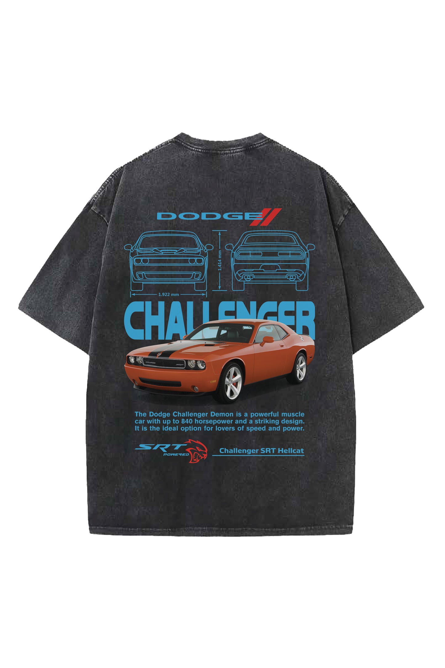 Dodge Challenger Designed Oversized T-shirt