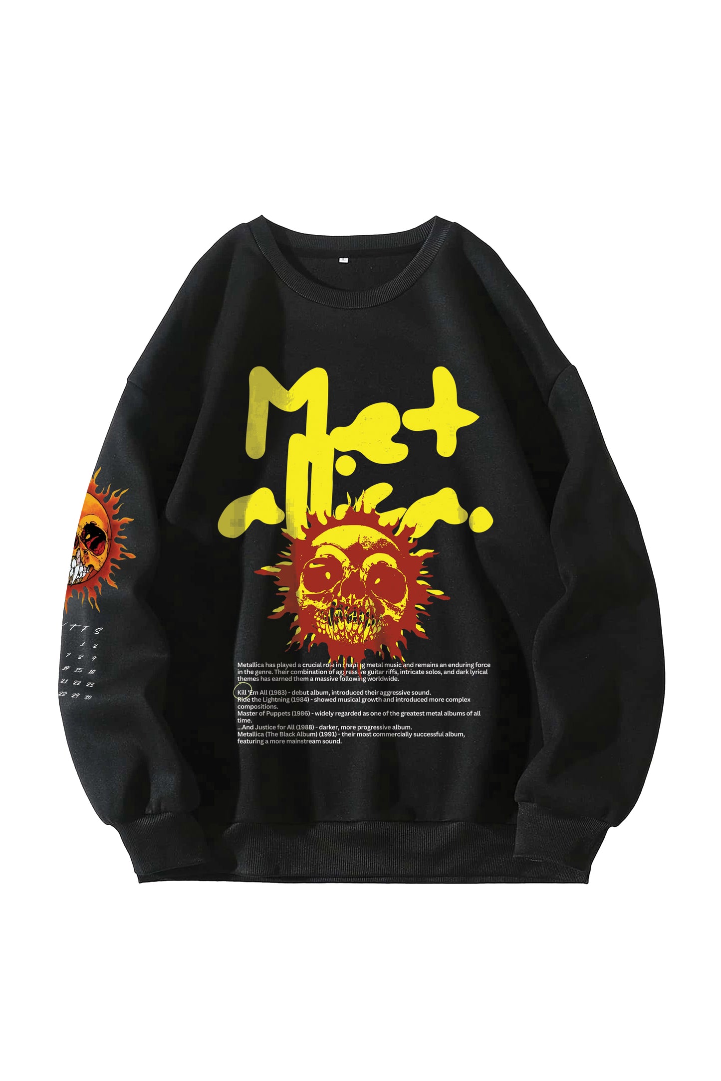 Metallica Designed Oversized Sweatshirt