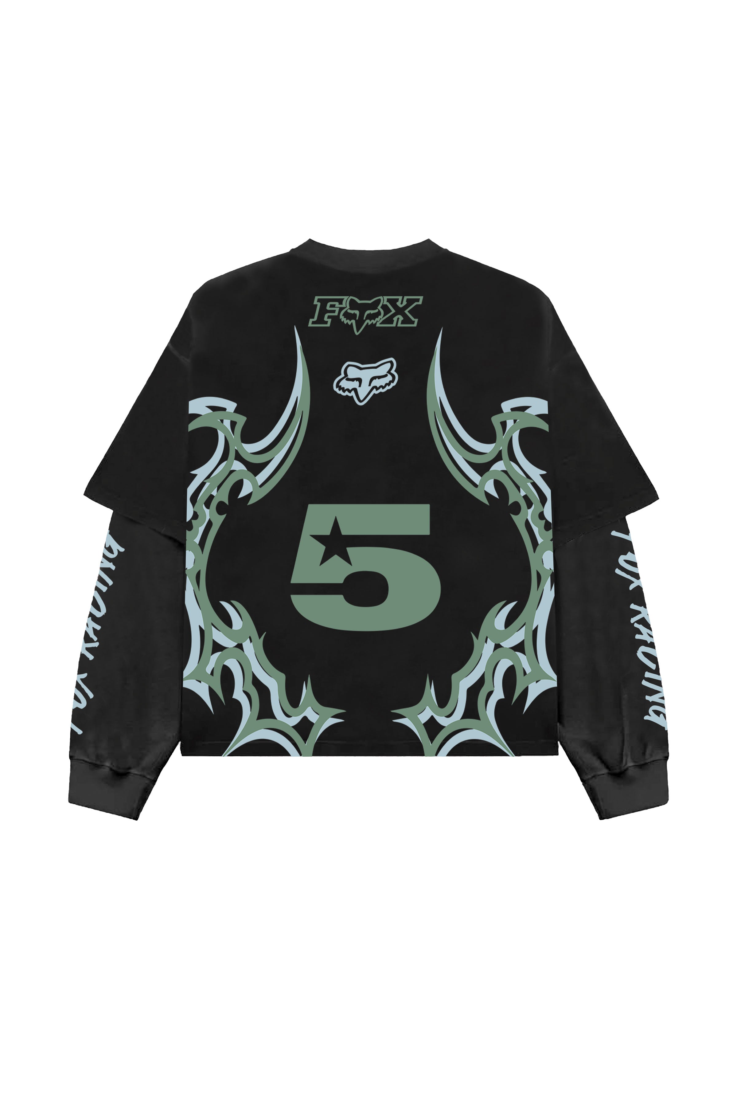 Fox Racing v2 Designed B&G LS Oversized Tee – Blue Clover