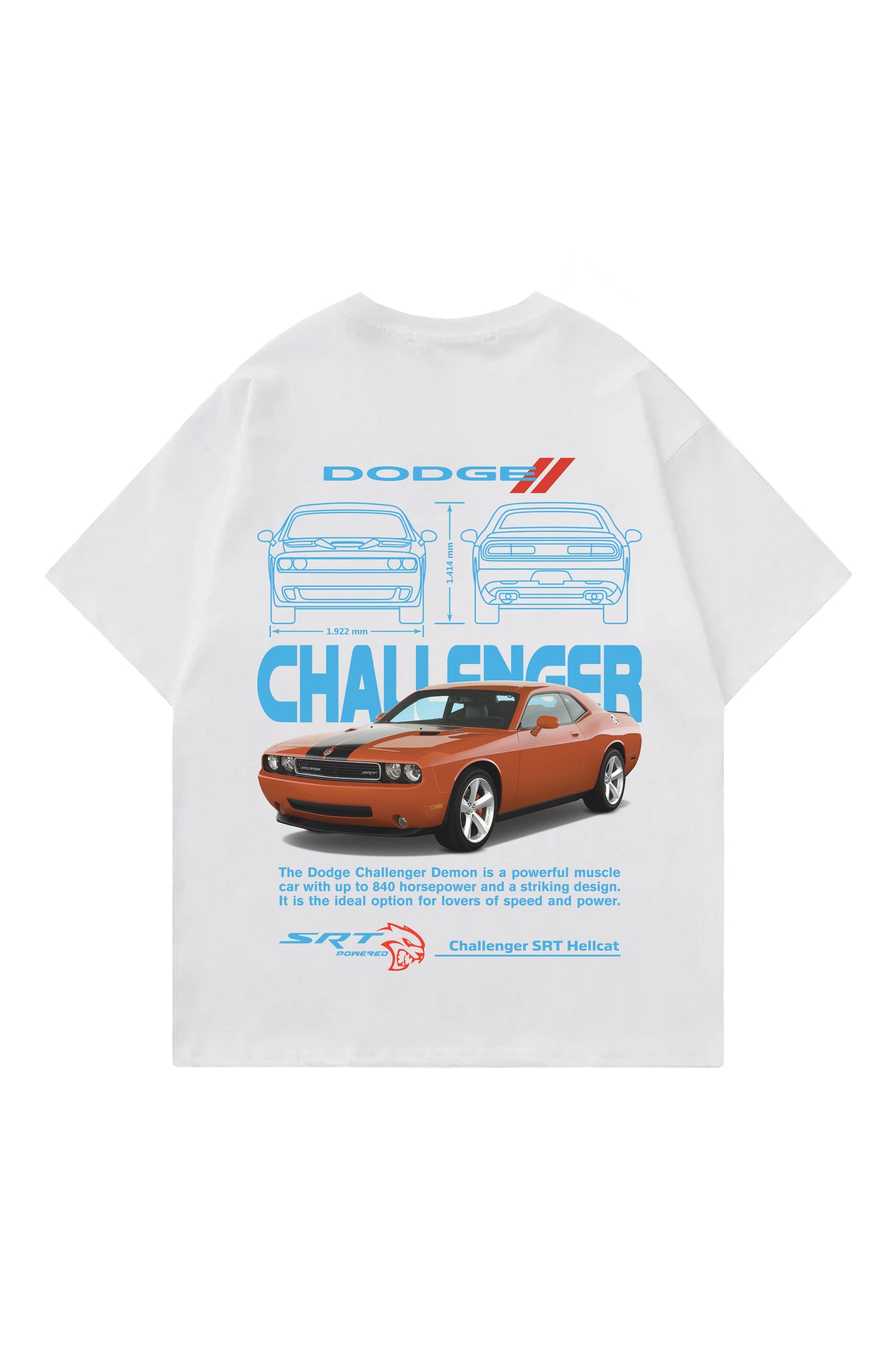 Dodge Challenger Designed Oversized T-shirt