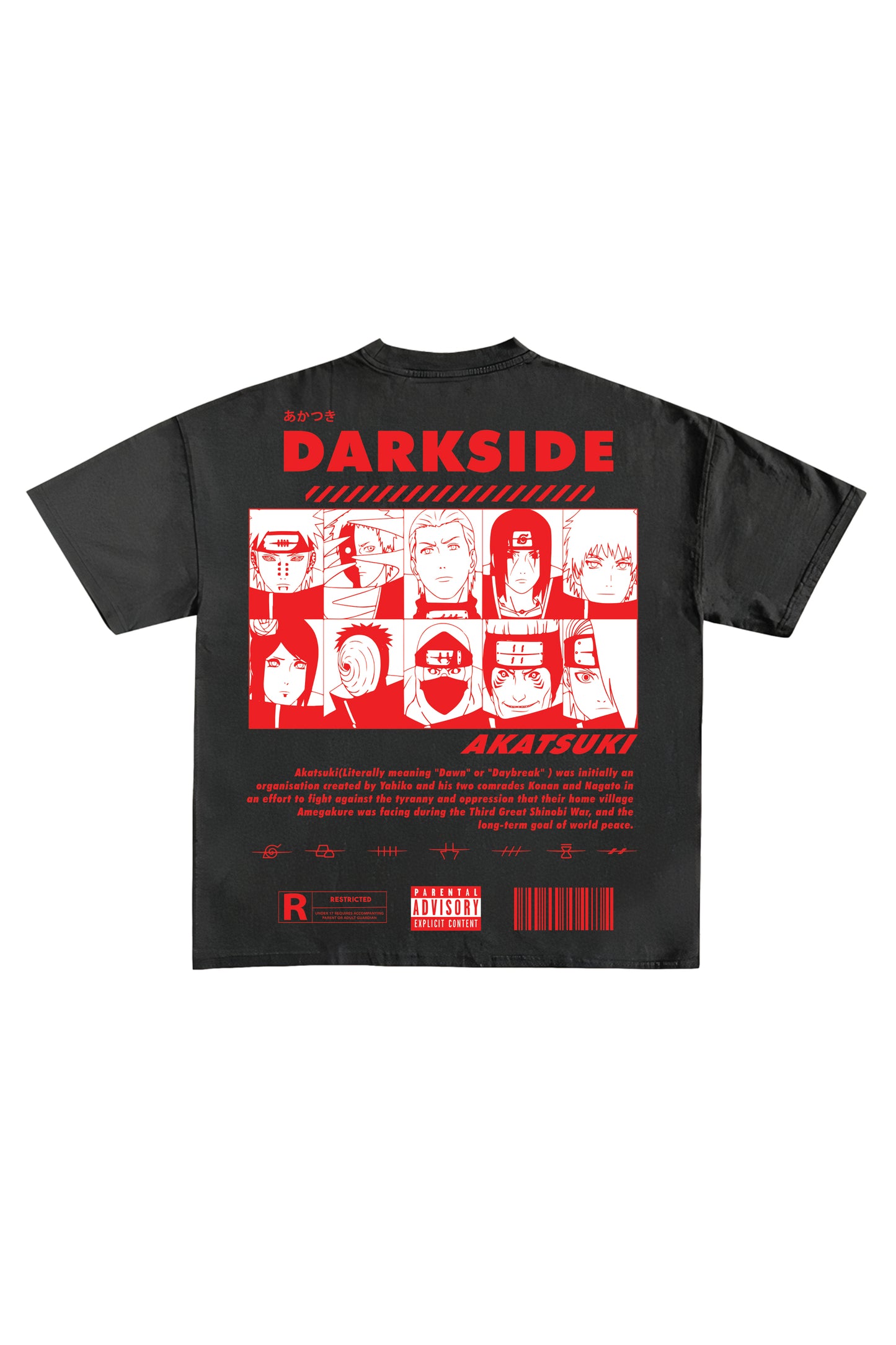 Akatsuki Darkside Designed Oversized T-shirt