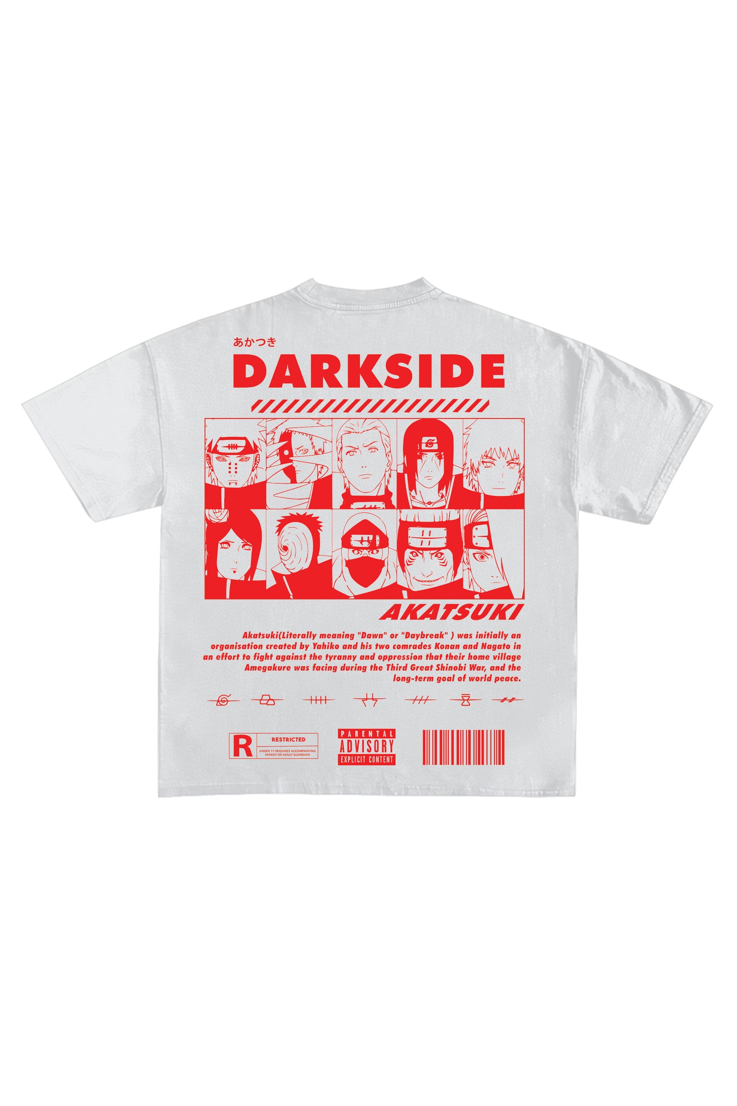 Akatsuki Darkside Designed Oversized T-shirt